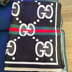 Black and White GG Logo Blanket